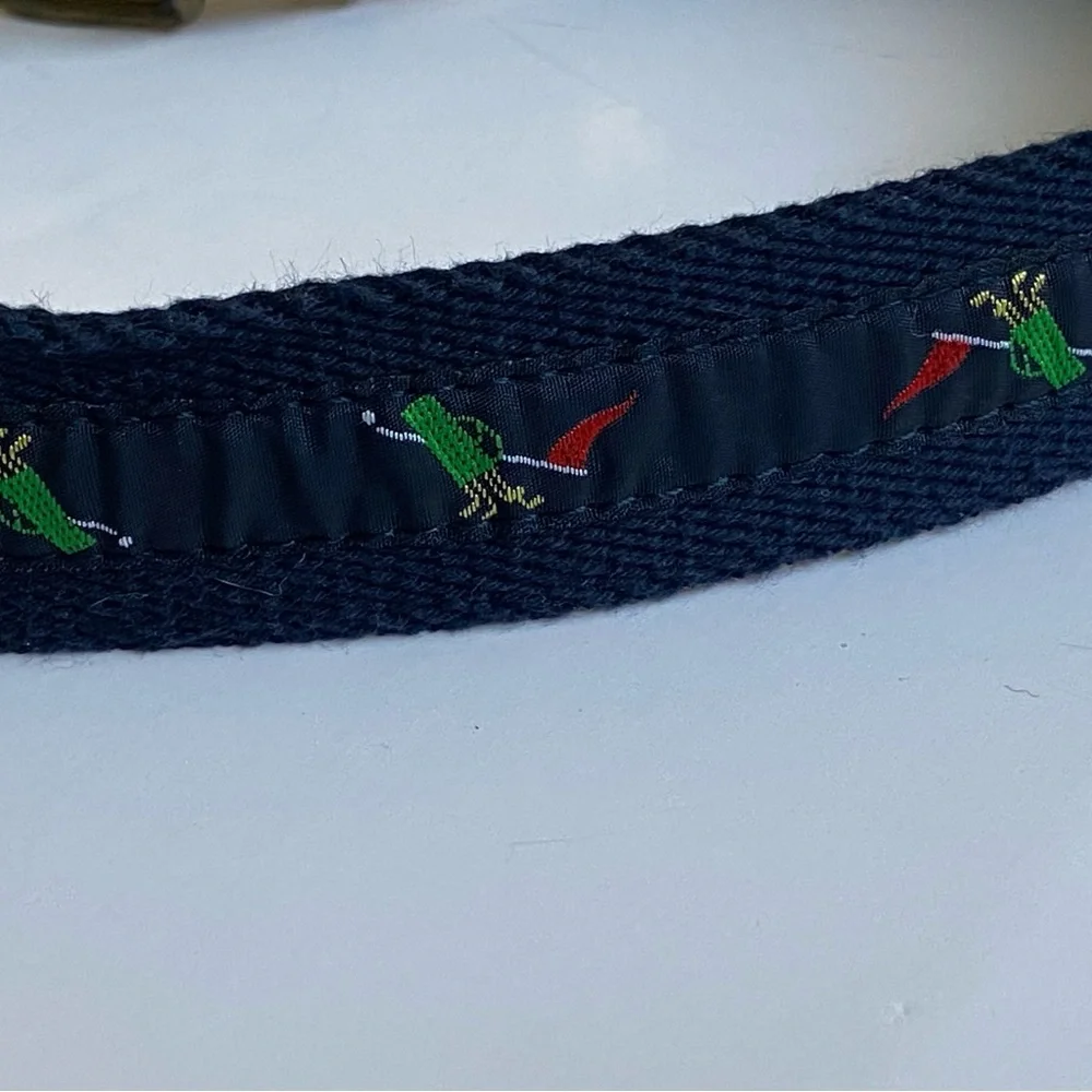Boys Belt Size 10 Golf Clubs Bag Canvas Navy Blue Preppy Sports Sporty Dress